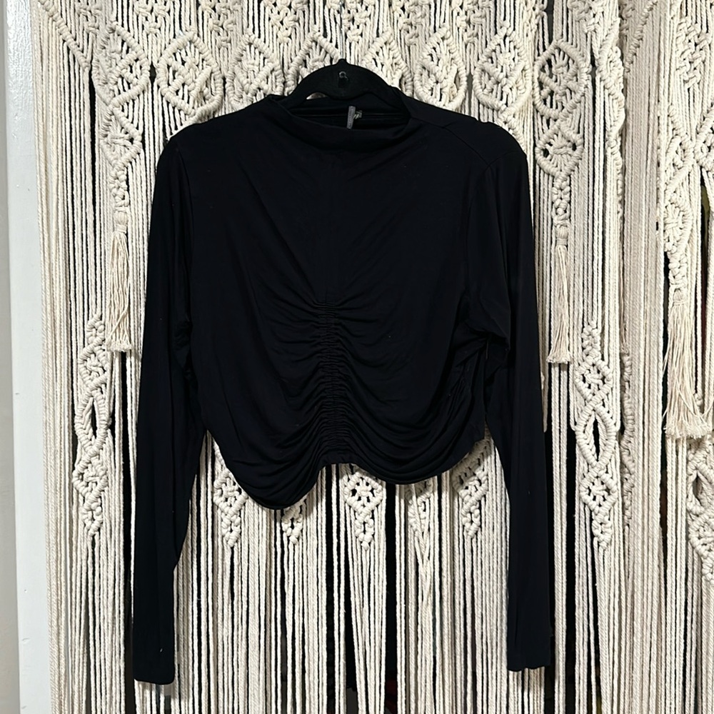 Anthropologie Mock Neck with front ruching